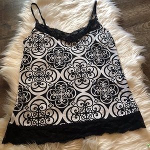 White House Black Market Black/White Tank Top